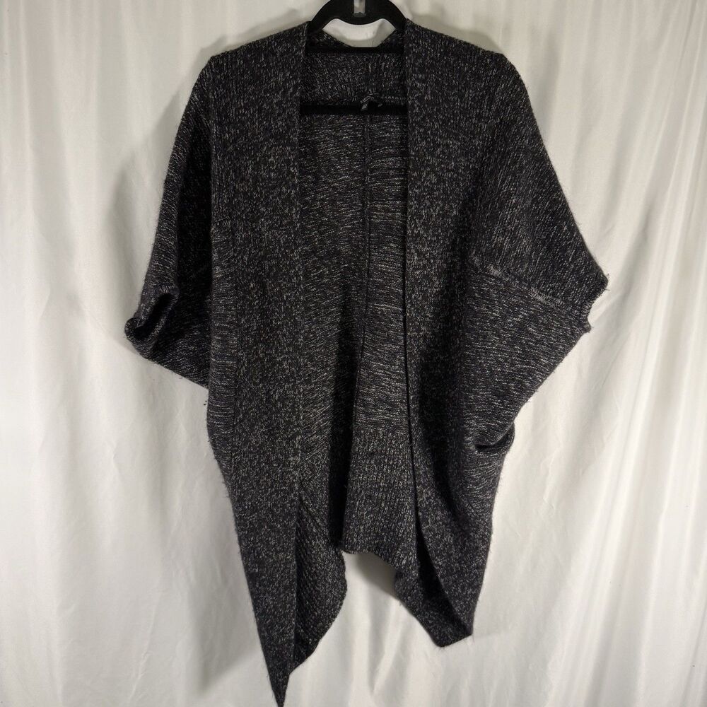 Babaton Italian Mohair Blend Cardigan Women's XS Black White Knit Open Front